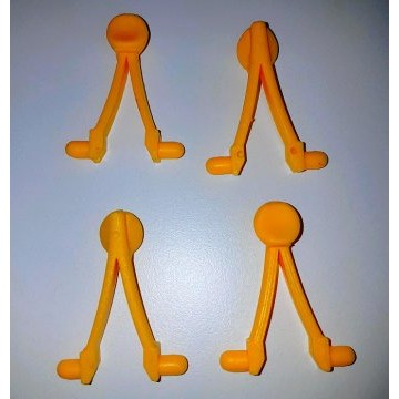 4 Clips Plastique Balai & Epuisette Easy Orange